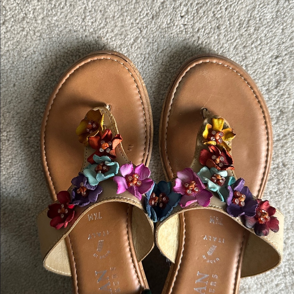 Floral Poppy Sandals Multicolor - size 7.5 - Picture 4 of 4